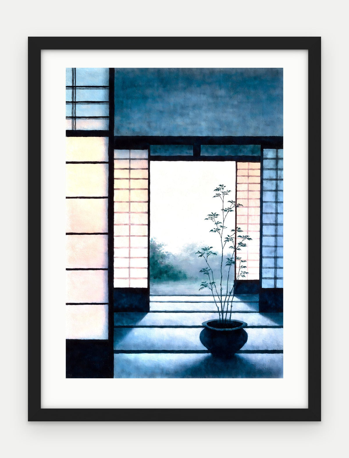 Plakat Próg w ramie, oprawa: drewno czarne, z passe-partout, format 30 × 40 cm