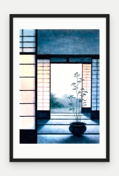 Plakat Próg w ramie, oprawa: drewno czarne, z passe-partout, format 40 × 60 cm