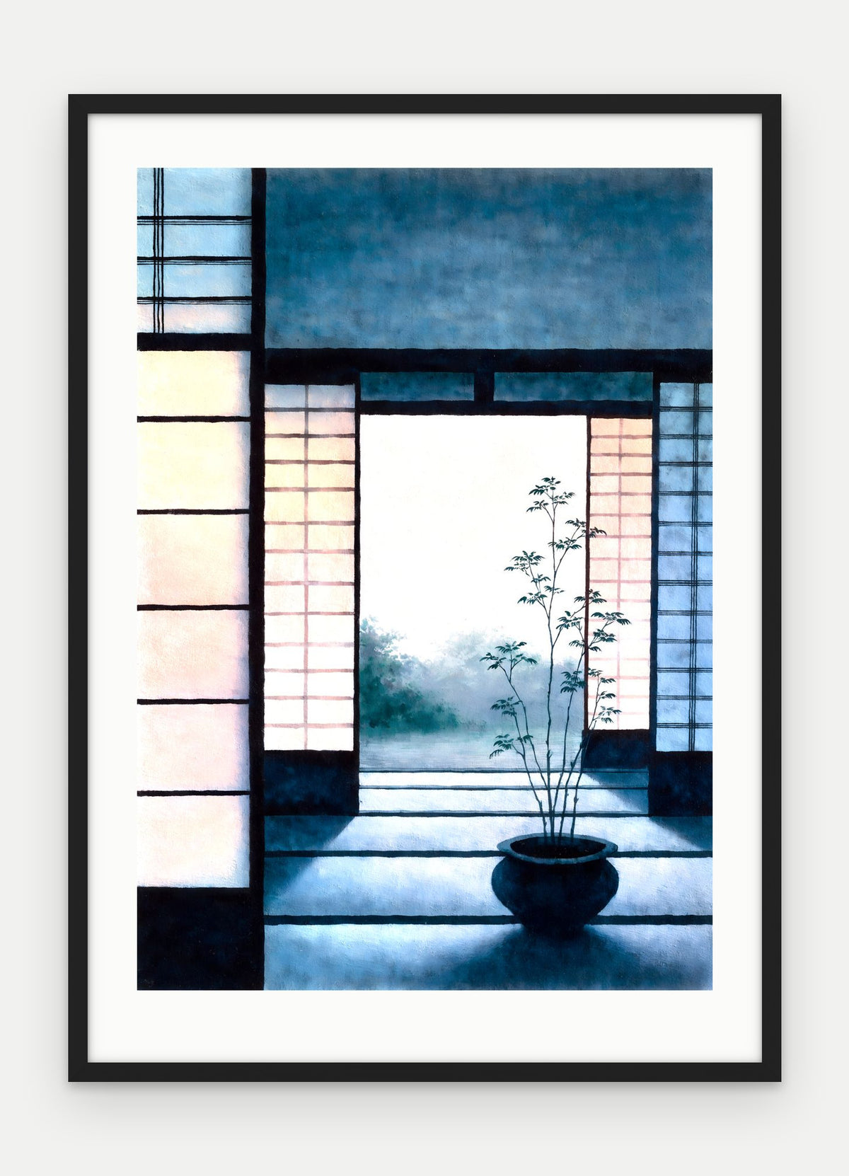 Plakat Próg w ramie, oprawa: drewno czarne, z passe-partout, format 50 × 70 cm