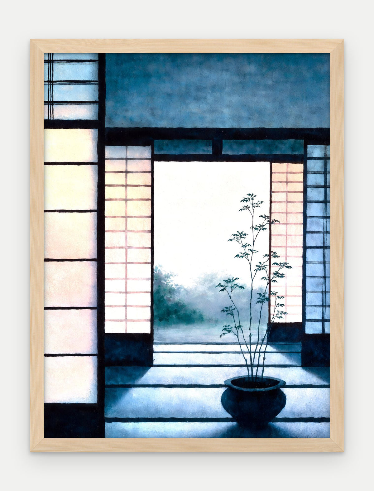 Plakat Próg w ramie, oprawa: drewno naturalne, format 30 × 40 cm