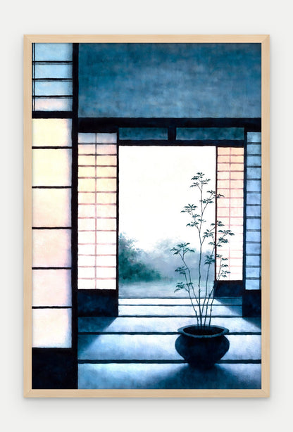 Plakat Próg w ramie, oprawa: drewno naturalne, format 40 × 60 cm