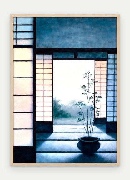 Plakat Próg w ramie, oprawa: drewno naturalne, format 50 × 70 cm