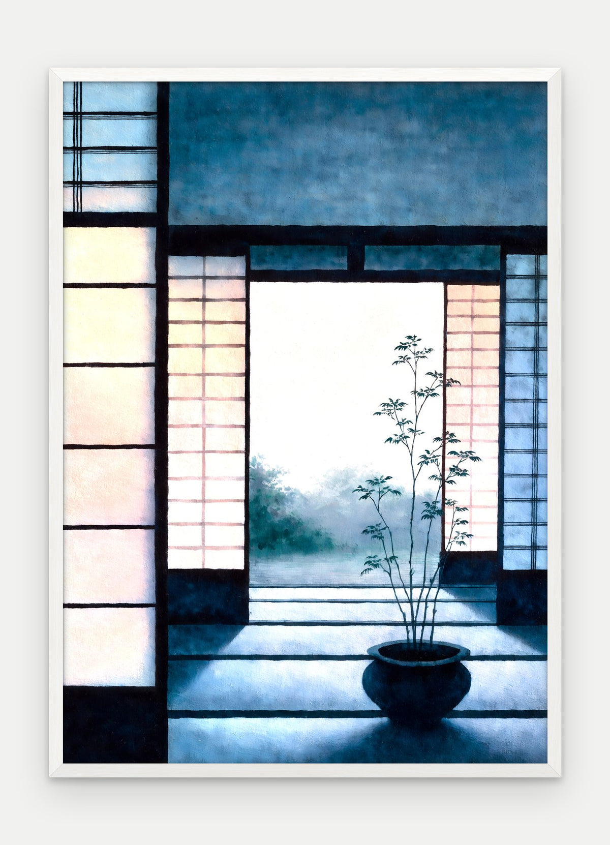 Plakat Próg w ramie, oprawa: drewno białe, format 50 × 70 cm