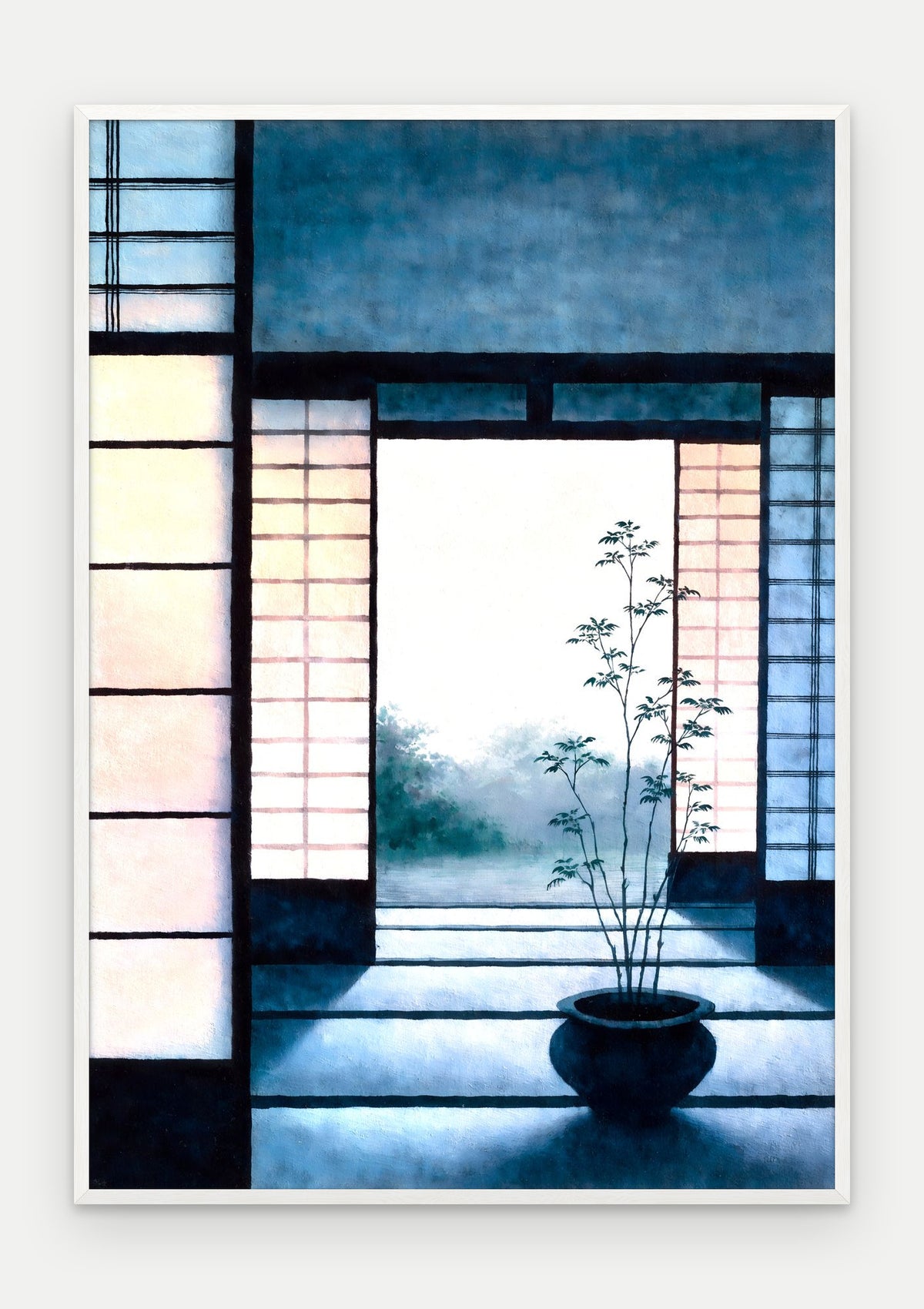 Plakat Próg w ramie, oprawa: drewno białe, format 70 × 100 cm