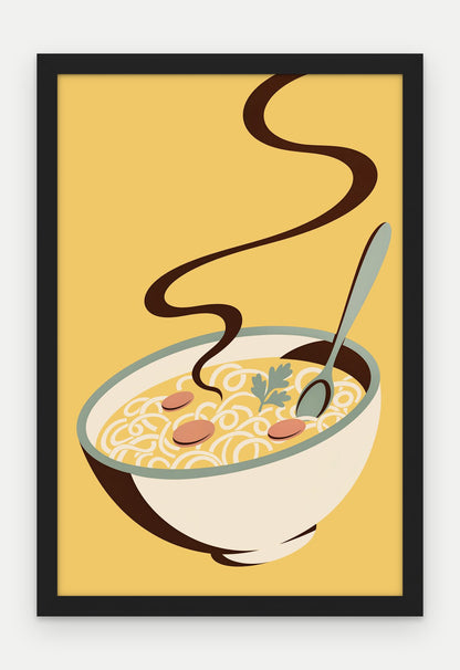 Plakat Rosół w ramie, oprawa: drewno czarne, format 40 × 60 cm