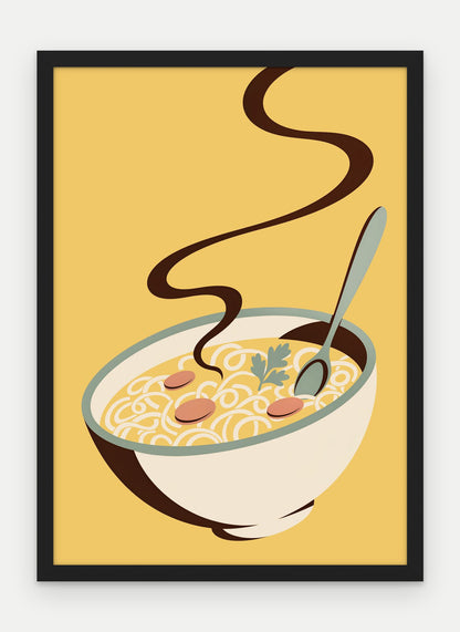 Plakat Rosół w ramie, oprawa: drewno czarne, format 50 × 70 cm
