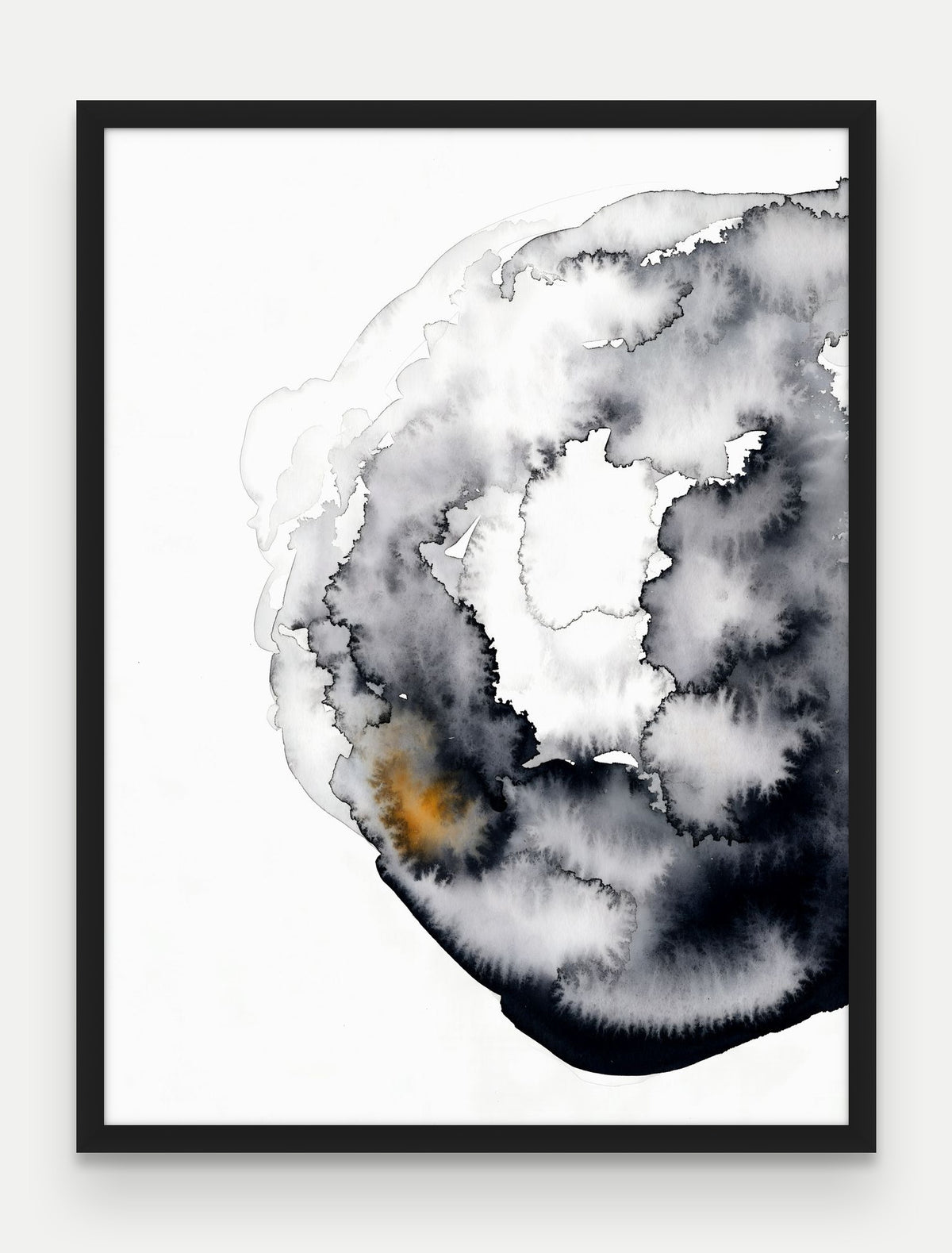 Obraz na płótnie Rozlew w ramie, oprawa: drewno czarne, format 60 × 80 cm