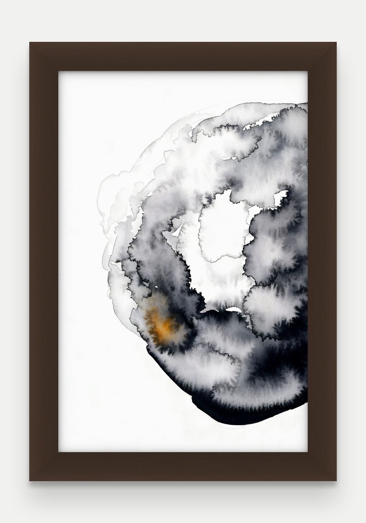 Obraz na płótnie Rozlew w ramie, oprawa: drewno brązowe, format 20 × 30 cm