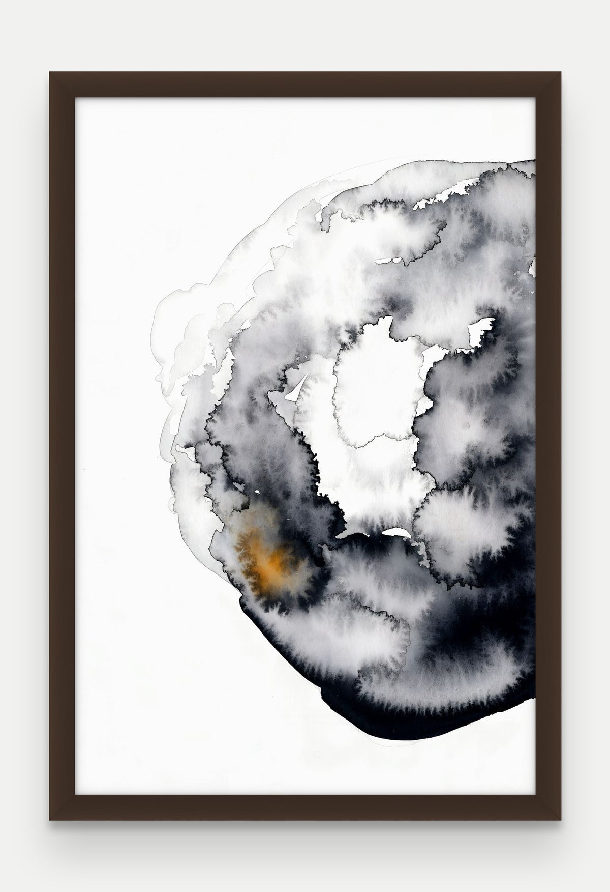 Obraz na płótnie Rozlew w ramie, oprawa: drewno brązowe, format 40 × 60 cm