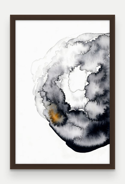 Obraz na płótnie Rozlew w ramie, oprawa: drewno brązowe, format 40 × 60 cm