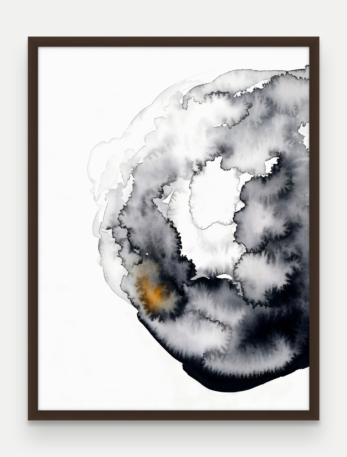 Obraz na płótnie Rozlew w ramie, oprawa: drewno brązowe, format 60 × 80 cm
