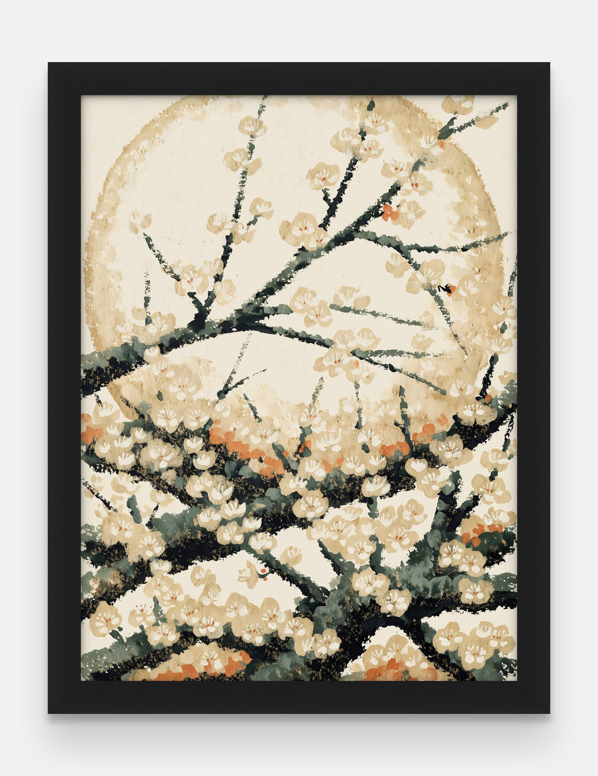 Obraz na płótnie Sliwa w ramie, oprawa: drewno czarne, format 30 × 40 cm