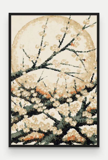 Obraz na płótnie Sliwa w ramie, oprawa: drewno czarne, format 80 × 120 cm