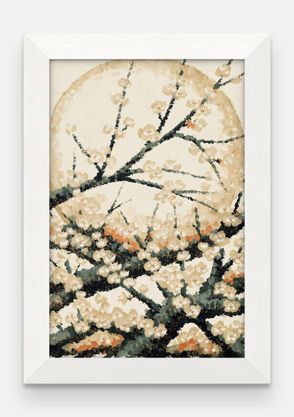 Obraz na płótnie Sliwa w ramie, oprawa: drewno białe, format 20 × 30 cm