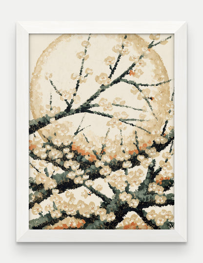 Obraz na płótnie Sliwa w ramie, oprawa: drewno białe, format 30 × 40 cm