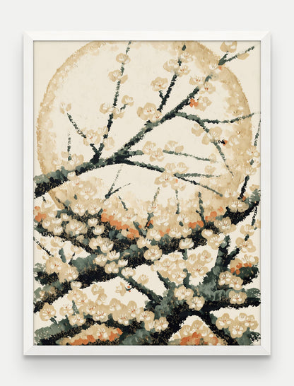 Obraz na płótnie Sliwa w ramie, oprawa: drewno białe, format 60 × 80 cm