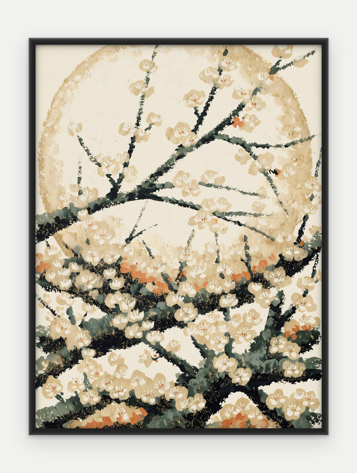 Plakat Śliwa w ramie, oprawa: aluminium czarne, format 30 × 40 cm