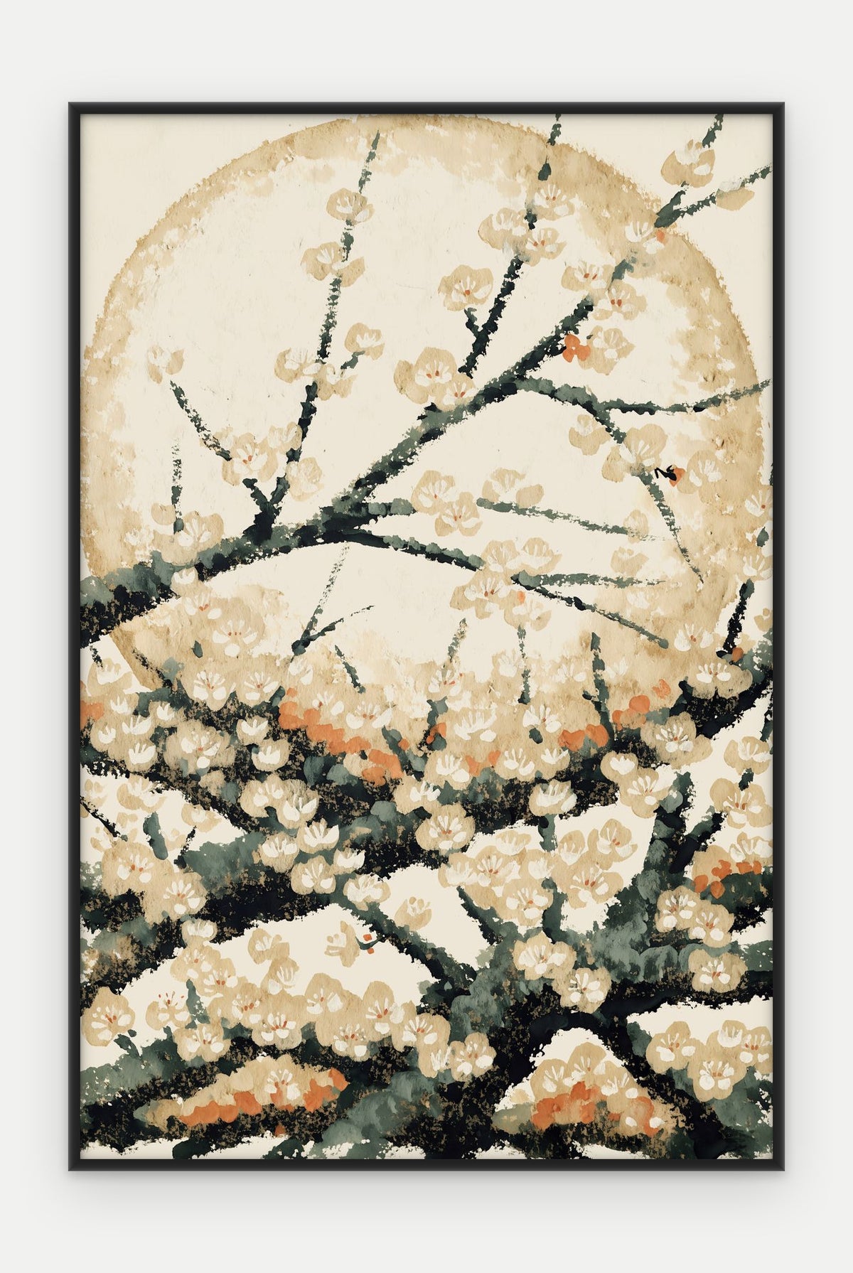 Plakat Śliwa w ramie, oprawa: aluminium czarne, format 40 × 60 cm