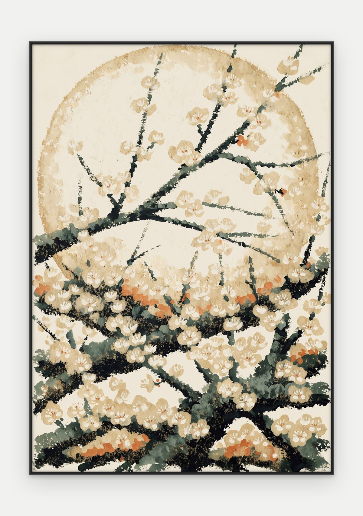 Plakat Śliwa w ramie, oprawa: aluminium czarne, format 70 × 100 cm
