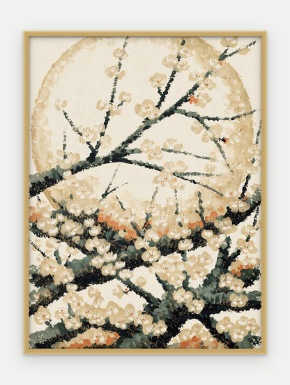 Plakat Śliwa w ramie, oprawa: aluminium złote, format 30 × 40 cm