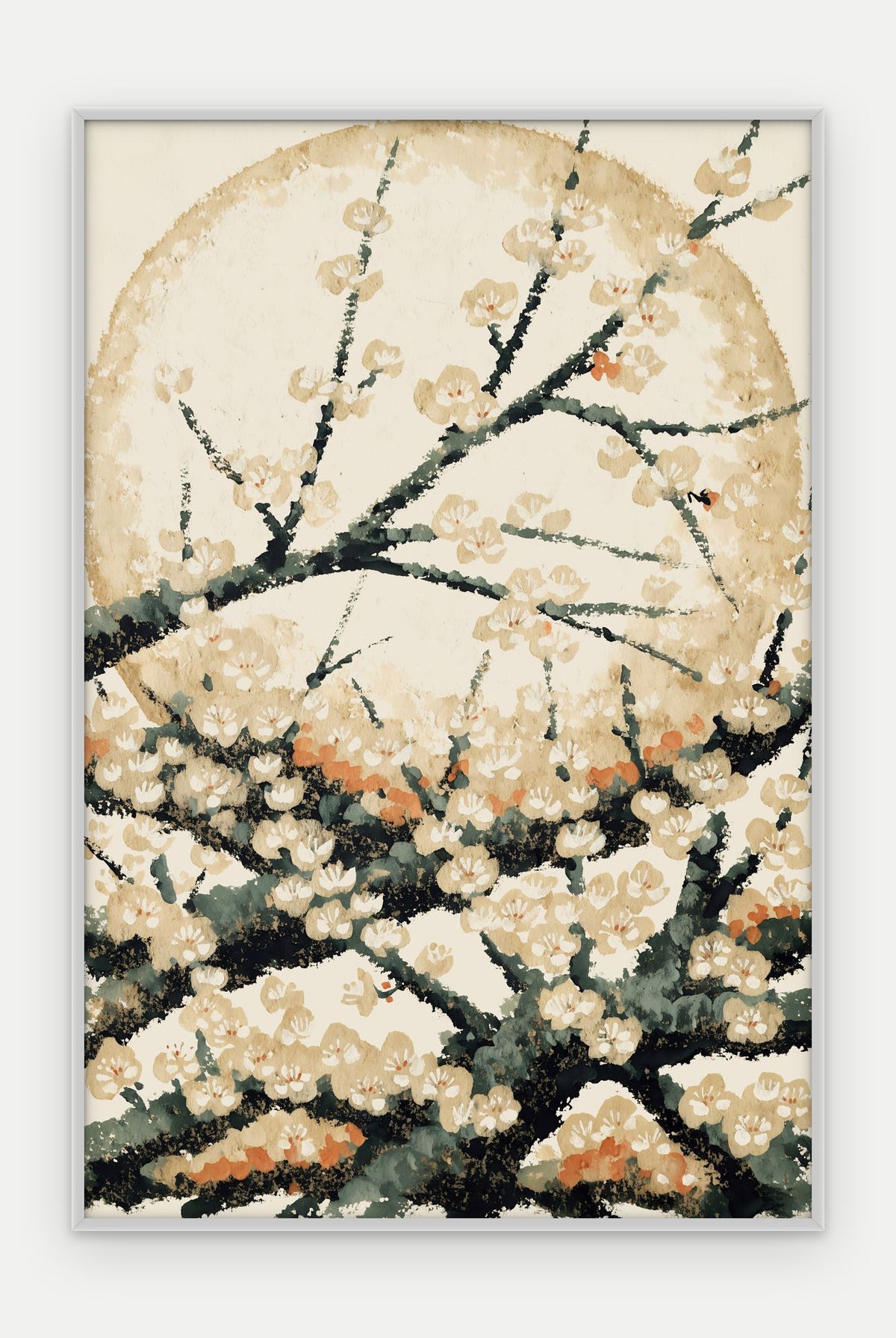 Plakat Śliwa w ramie, oprawa: aluminium srebrne, format 40 × 60 cm