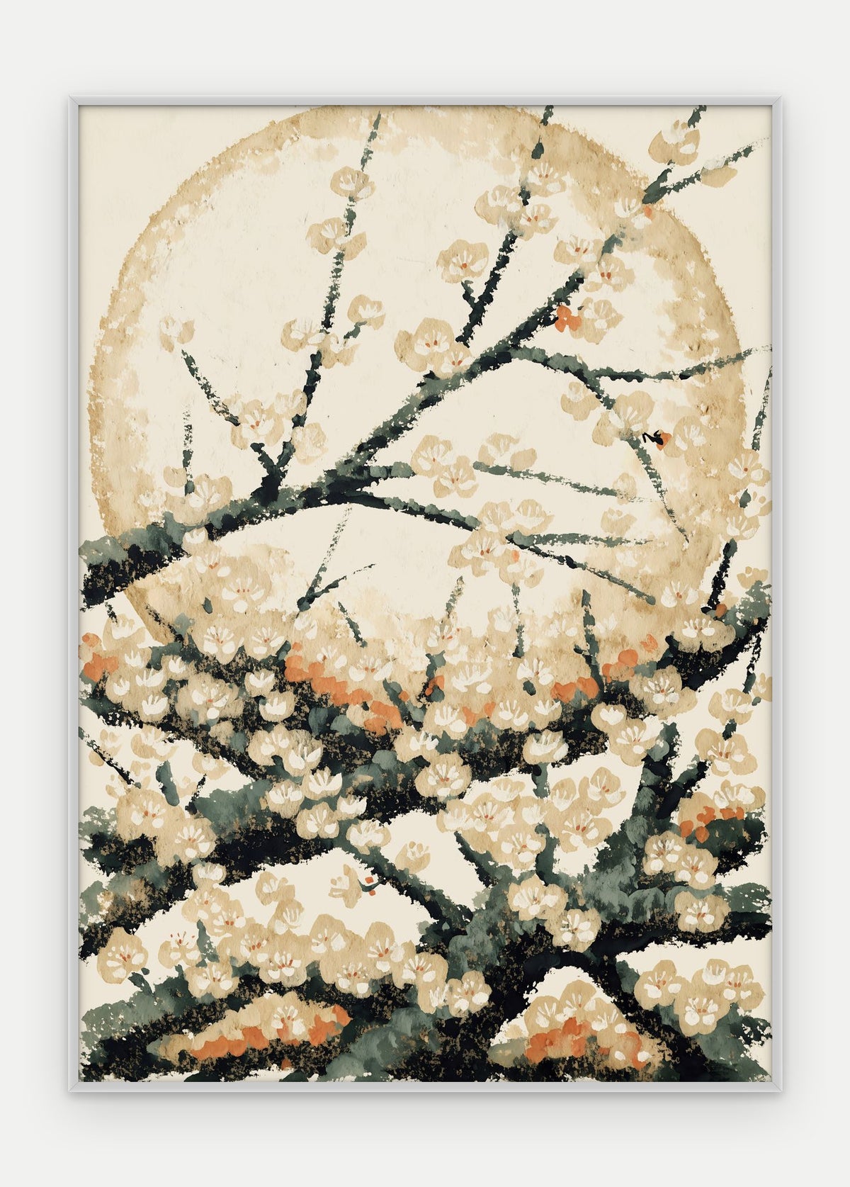 Plakat Śliwa w ramie, oprawa: aluminium srebrne, format 50 × 70 cm