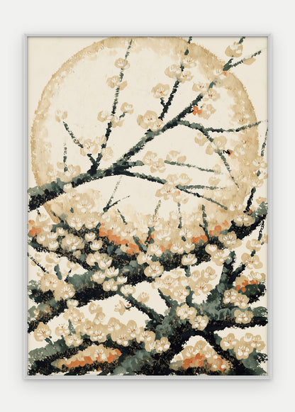 Plakat Śliwa w ramie, oprawa: aluminium srebrne, format 50 × 70 cm
