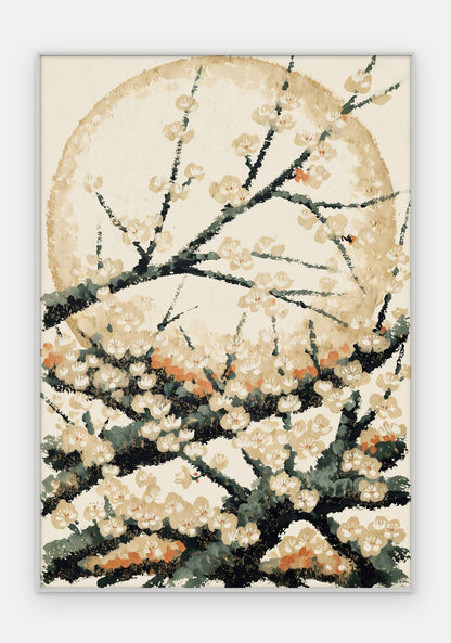 Plakat Śliwa w ramie, oprawa: aluminium srebrne, format 70 × 100 cm