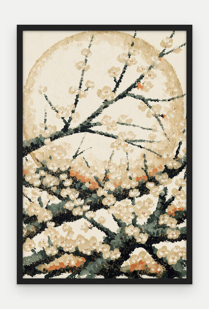 Plakat Śliwa w ramie, oprawa: drewno czarne, format 40 × 60 cm