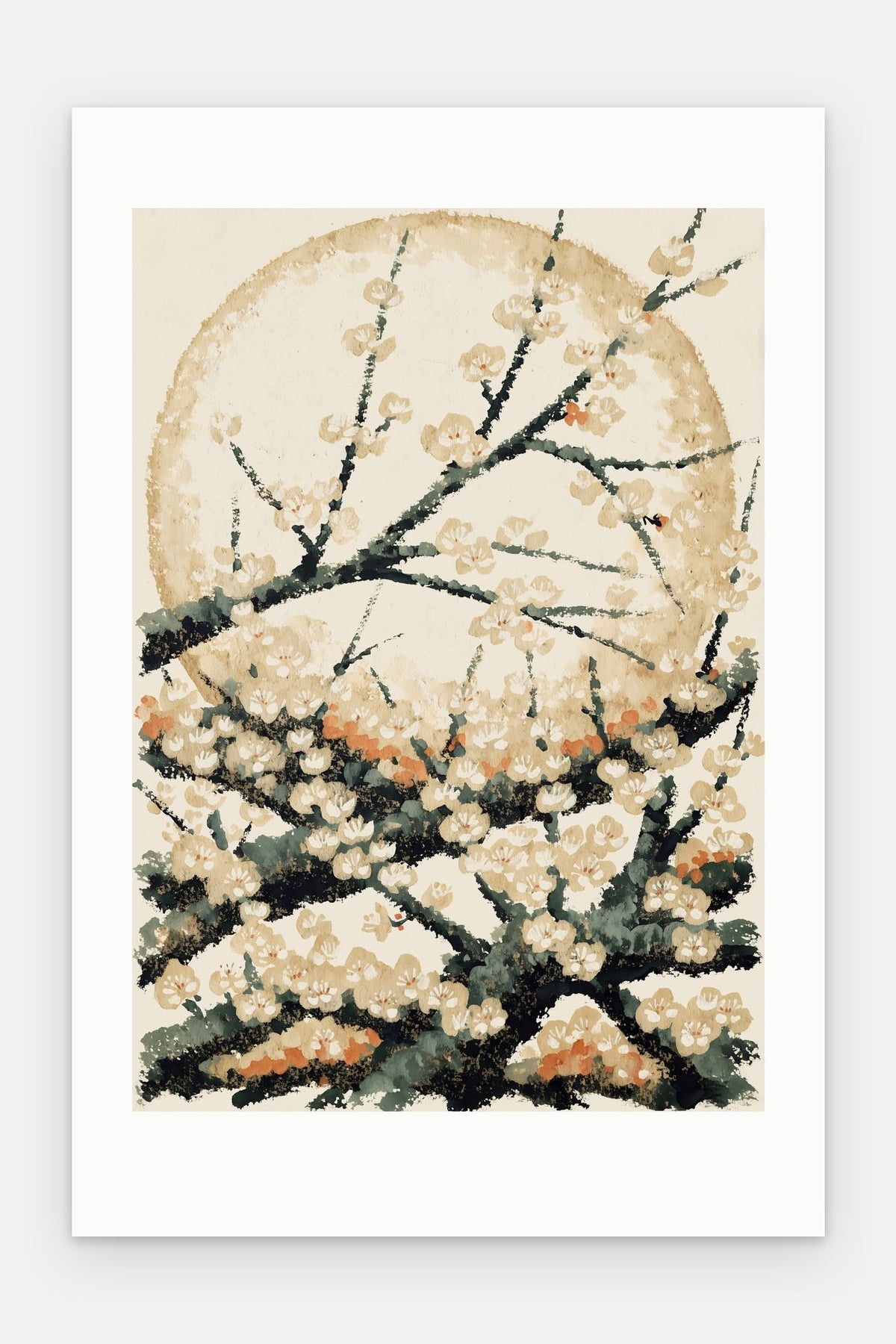 Plakat Śliwa bez oprawy, z passe-partout, format 40 × 60 cm