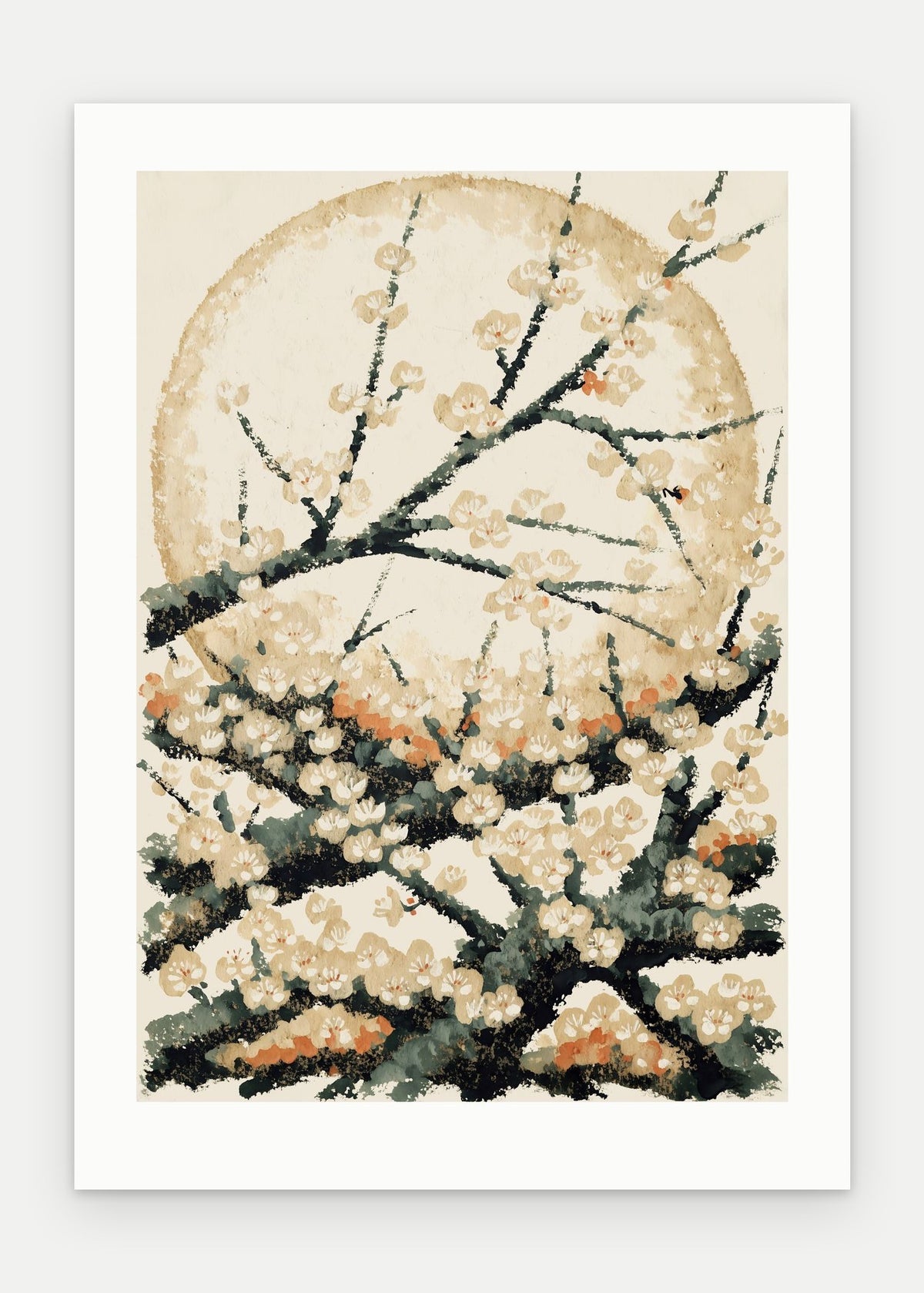 Plakat Śliwa bez oprawy, z passe-partout, format 50 × 70 cm