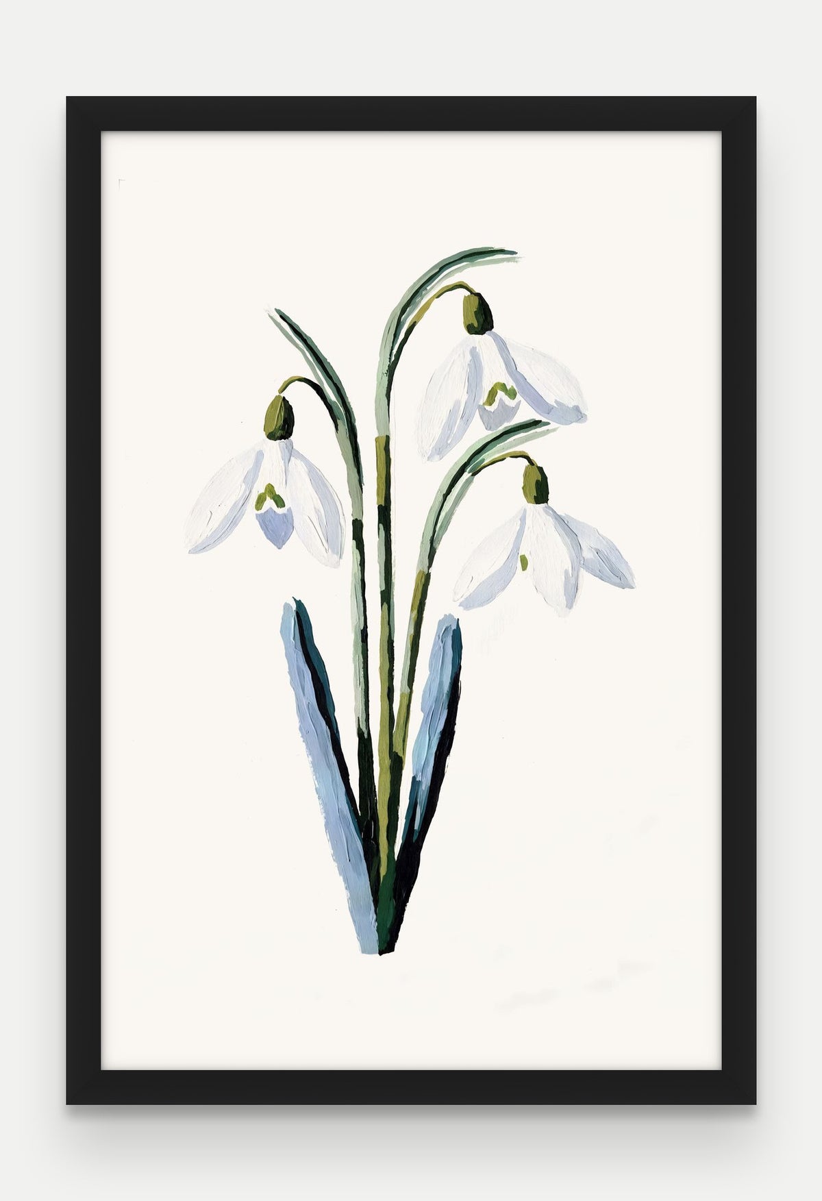 Obraz na płótnie Przebiśnieg w ramie, oprawa: drewno czarne, format 40 × 60 cm