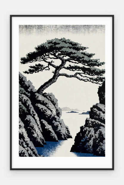 Plakat Sosna w ramie, oprawa: aluminium czarne, z passe-partout, format 40 × 60 cm