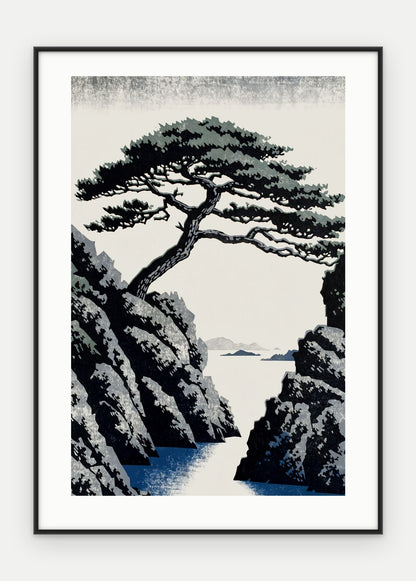 Plakat Sosna w ramie, oprawa: aluminium czarne, z passe-partout, format 50 × 70 cm