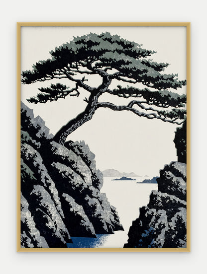 Plakat Sosna w ramie, oprawa: aluminium złote, format 30 × 40 cm