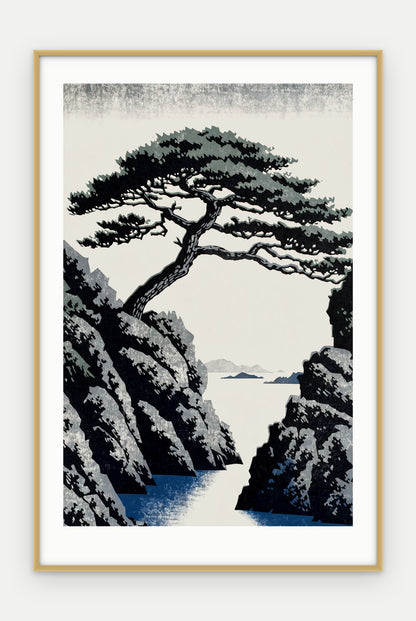 Plakat Sosna w ramie, oprawa: aluminium złote, z passe-partout, format 40 × 60 cm