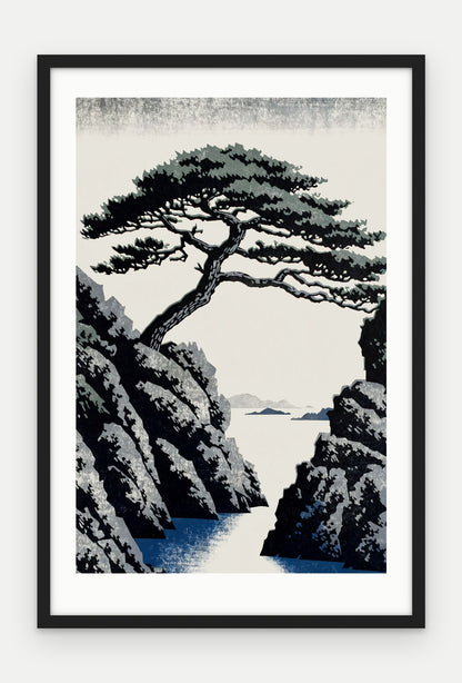 Plakat Sosna w ramie, oprawa: drewno czarne, z passe-partout, format 40 × 60 cm