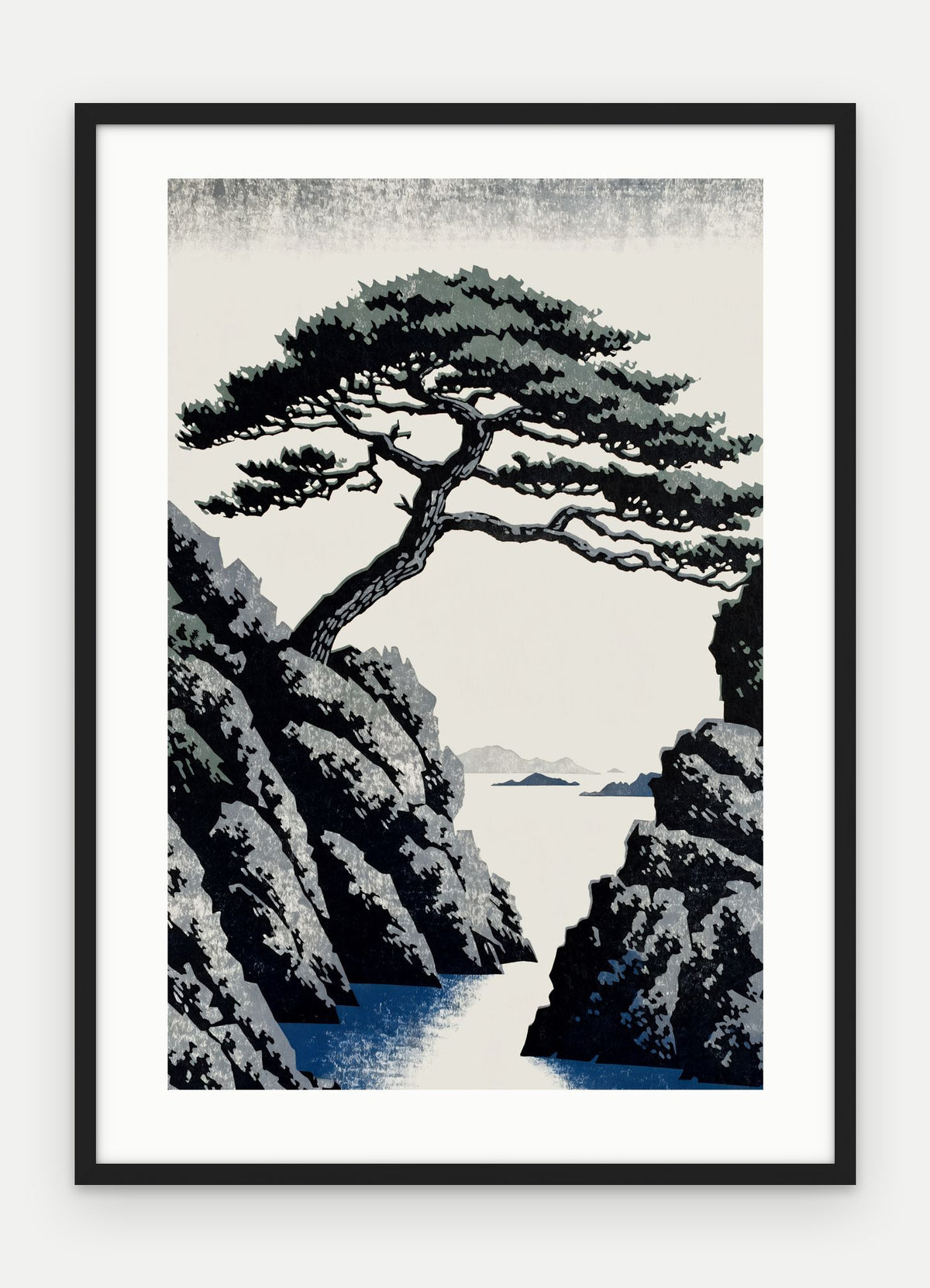 Plakat Sosna w ramie, oprawa: drewno czarne, z passe-partout, format 50 × 70 cm