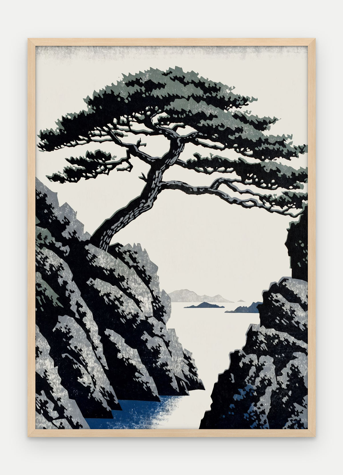 Plakat Sosna w ramie, oprawa: drewno naturalne, format 50 × 70 cm