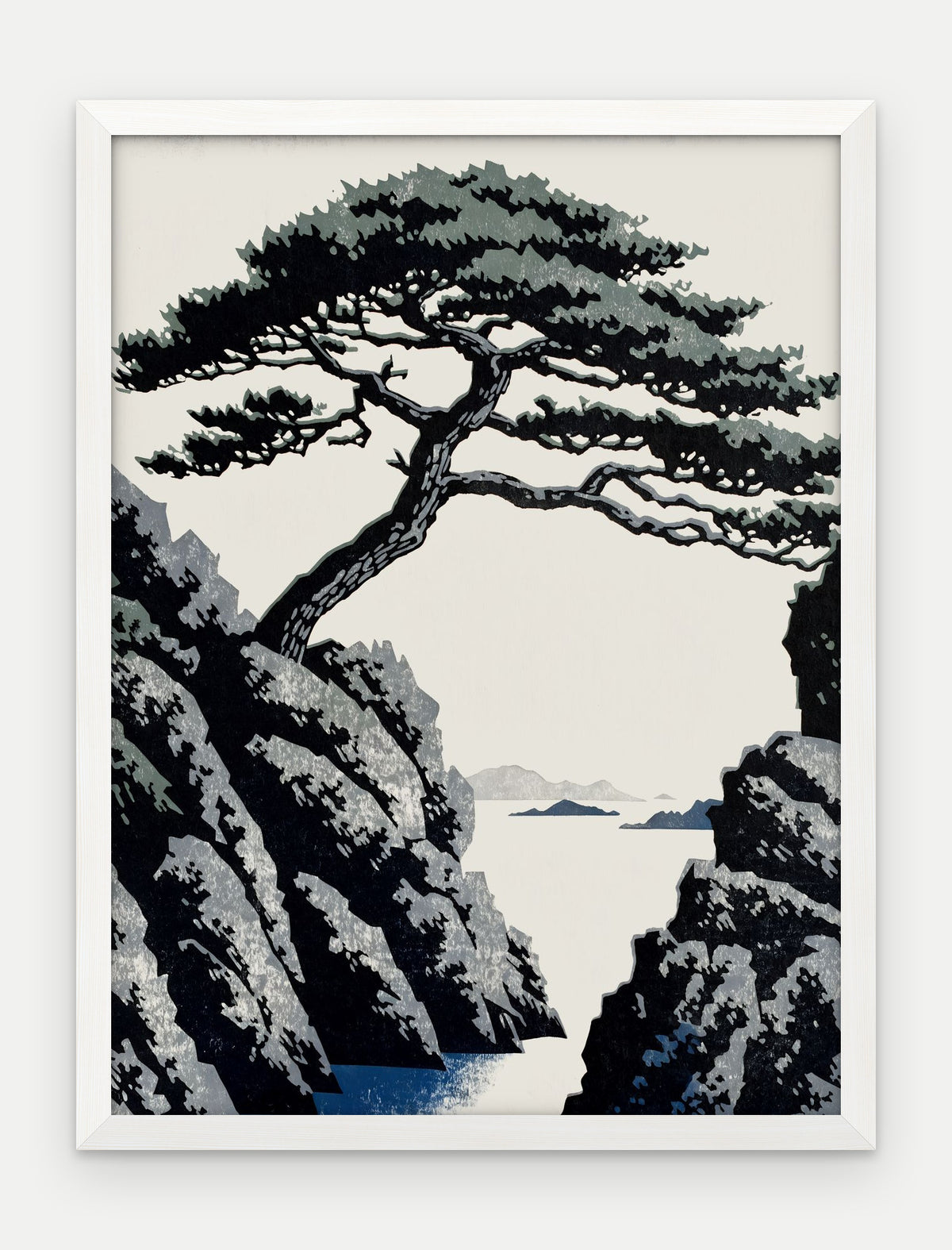 Plakat Sosna w ramie, oprawa: drewno białe, format 30 × 40 cm