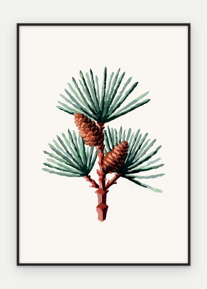 Plakat Sosna w ramie, oprawa: aluminium czarne, format 50 × 70 cm