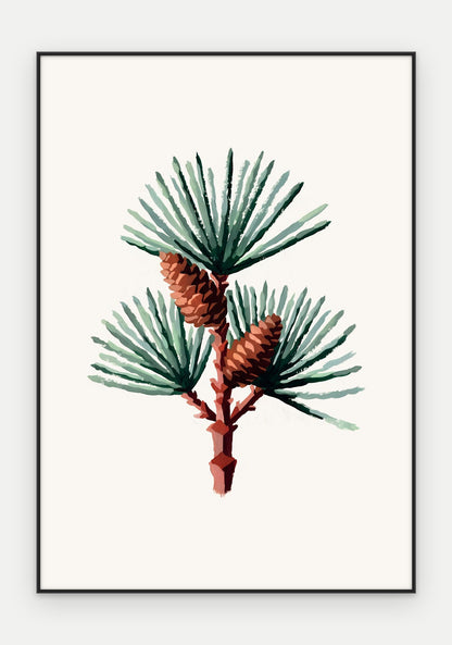Plakat Sosna w ramie, oprawa: aluminium czarne, format 70 × 100 cm