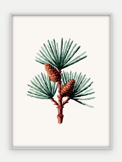 Plakat Sosna w ramie, oprawa: aluminium srebrne, format 30 × 40 cm