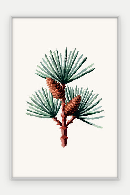Plakat Sosna w ramie, oprawa: aluminium srebrne, format 40 × 60 cm