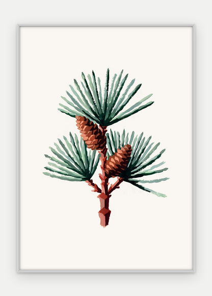 Plakat Sosna w ramie, oprawa: aluminium srebrne, format 50 × 70 cm