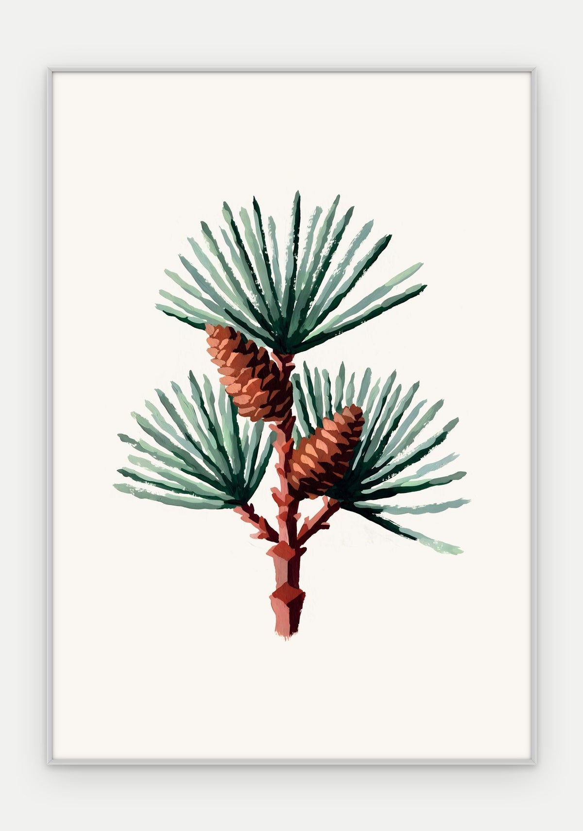 Plakat Sosna w ramie, oprawa: aluminium srebrne, format 70 × 100 cm