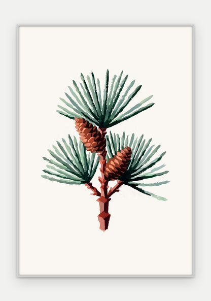 Plakat Sosna w ramie, oprawa: aluminium srebrne, format 70 × 100 cm