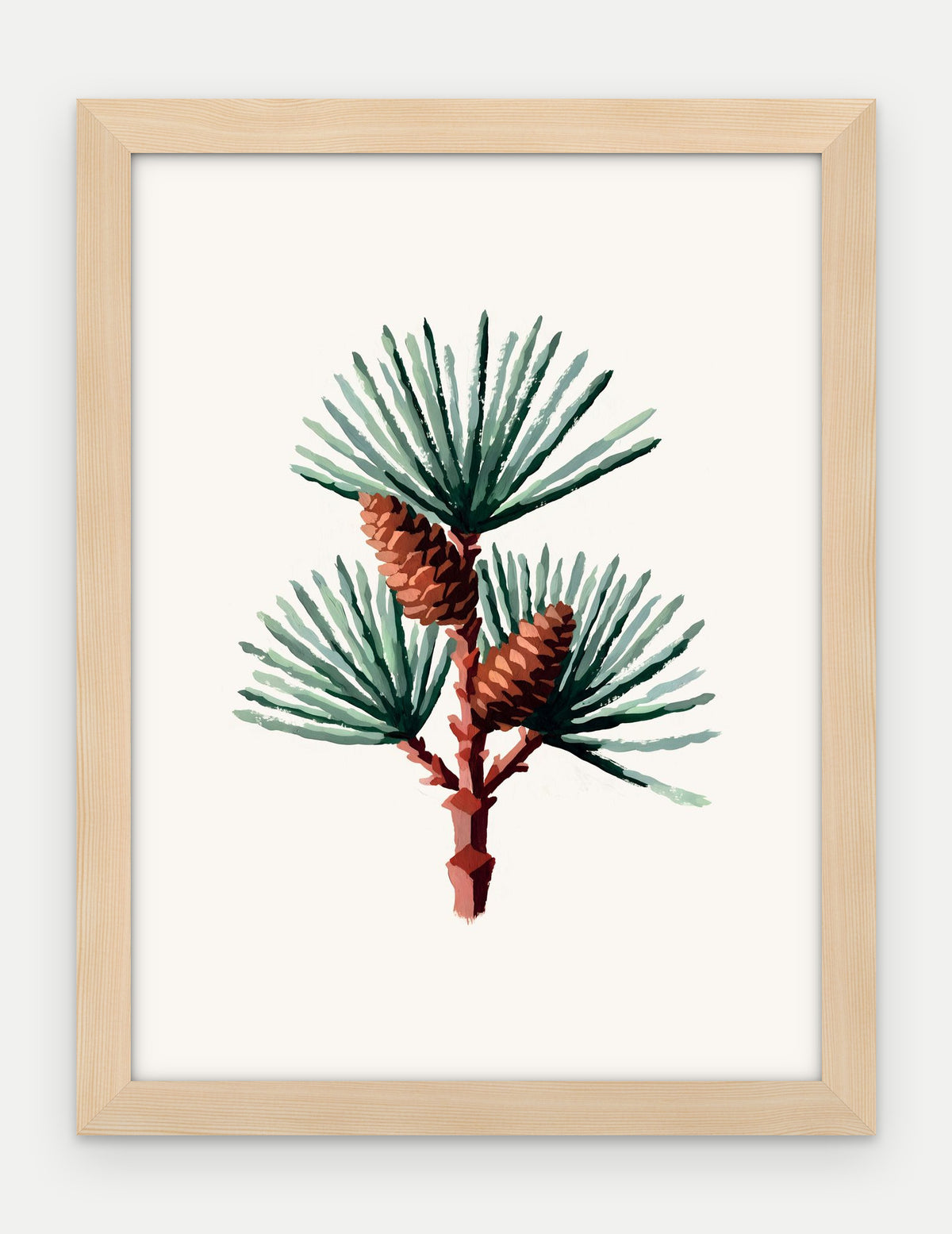 Plakat Sosna w ramie, oprawa: drewno naturalne, format 30 × 40 cm