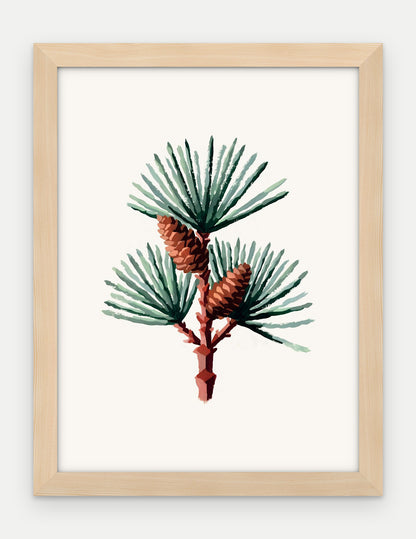 Plakat Sosna w ramie, oprawa: drewno naturalne, format 30 × 40 cm