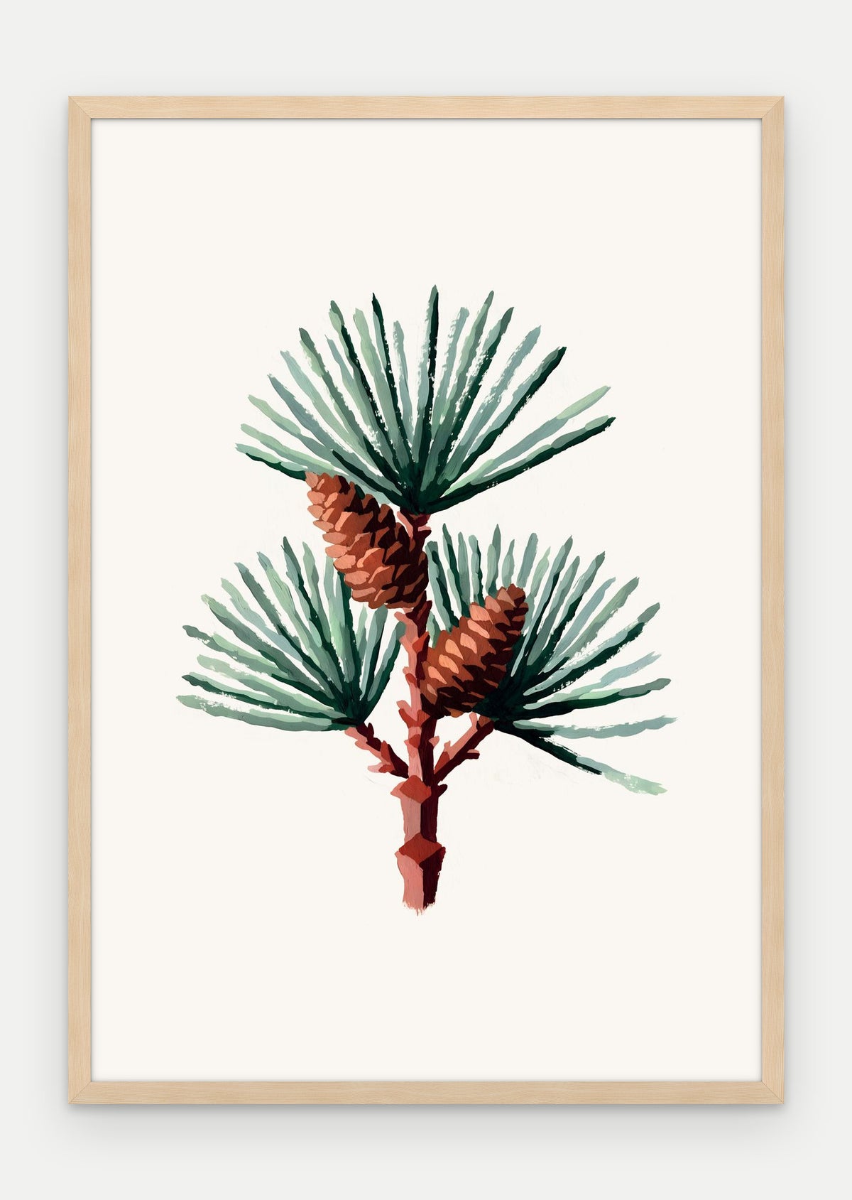 Plakat Sosna w ramie, oprawa: drewno naturalne, format 70 × 100 cm